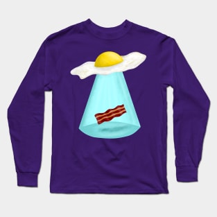 Ufo Egg Abducting Bacon Long Sleeve T-Shirt